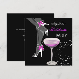Bachelorette Party Shoes Champagne pink Invitation