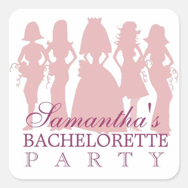 Bachelorette party sticker pink (Front)