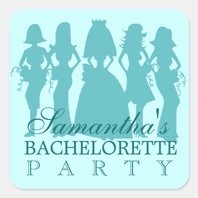 Bachelorette party sticker teal (Front)