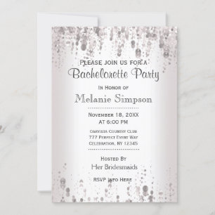 Bachelorette Party Subtle Silver Invitation