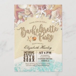Bachelorette Party Summer Beach Starfish Seashell Invitation