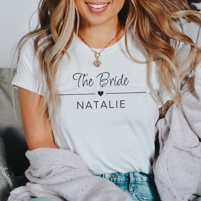 Bachelorette Party Team Bride Personalised Bridal T-Shirt (Creator Uploaded)