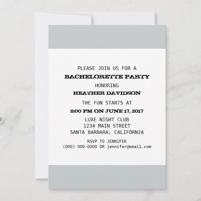 Bachelorette Party Template (Front)