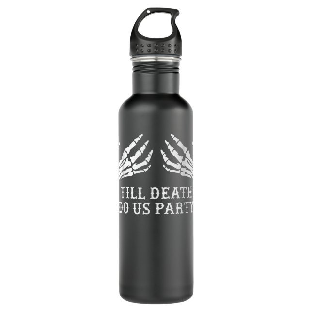Bachelorette Party Till Death Do Us Party Hallowee 710 Ml Water Bottle (Front)