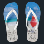 Bachelorette Party Tropical Beach Bride Tribe Thongs<br><div class="desc">This design was created through digital art. It may be personalised by clicking the customise button and changing the colour, adding a name, initials or your favourite words. Contact me at colorflowcreations@gmail.com if you with to have this design on another product. Purchase my original abstract acrylic painting for sale at...</div>