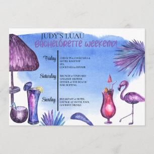 Bachelorette Party Tropical Party Itinerary Program