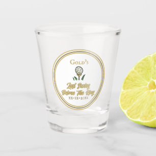 Bachelorette Party Wedding Golf White Gold Shot Glass