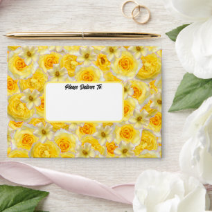 Bachelorette Party Wedding Shower Yellow Flowers Envelope