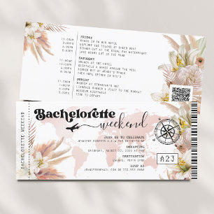 Bachelorette Party Weekend Boarding Pass Invitation