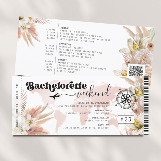 Bachelorette Party Weekend Boarding Pass Invitation (Creator Uploaded)