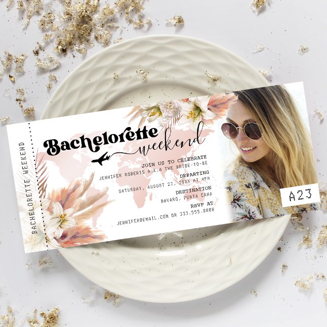 Bachelorette Party Weekend Boarding Pass Invitation (Creator Uploaded)