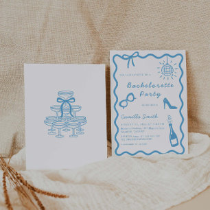 Bachelorette Party Whimsical Handwritten Invitation