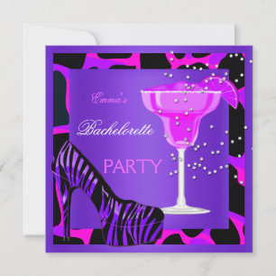Bachelorette Party Wild Hot Pink Purple Invitation