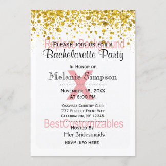 Bachelorette Party with Gold Confetti Template