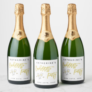 Bachelorette Party Yellow Island Citrus Sparkling Wine Label