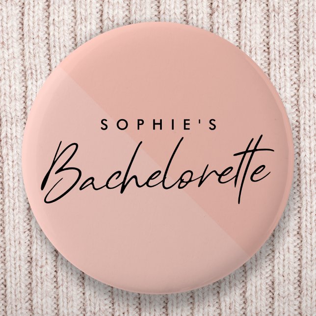 Bachelorette Peach Pink | Minimalist Pastel 6 Cm Round Badge (Creator Uploaded)