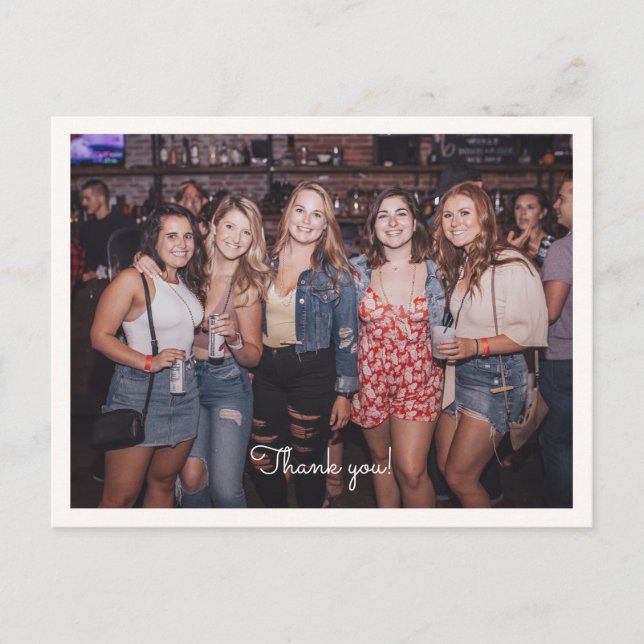 Bachelorette photo thank you postcard (Front)