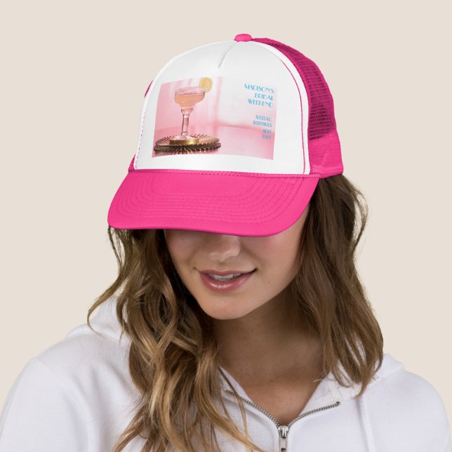 Bachelorette Pink  Margarita  Trucker Hat (In Situ)