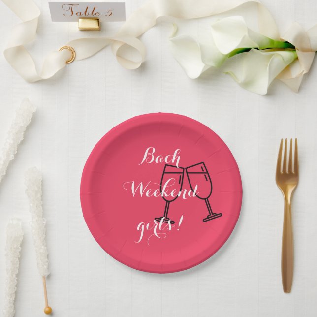 BACHELORETTE PINK PAPER PLATE (Wedding)