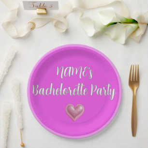 Bachelorette Pink Party Paper Plate