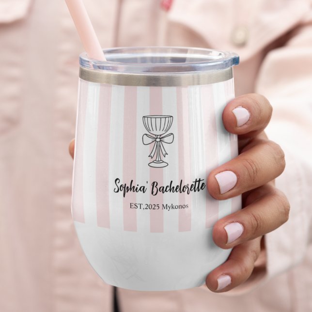 Bachelorette  | Pink Stripes |  Name & Location (Creator Uploaded)