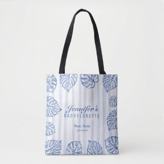 BACHELORETTE pinstripe Beach theme Tote Bag