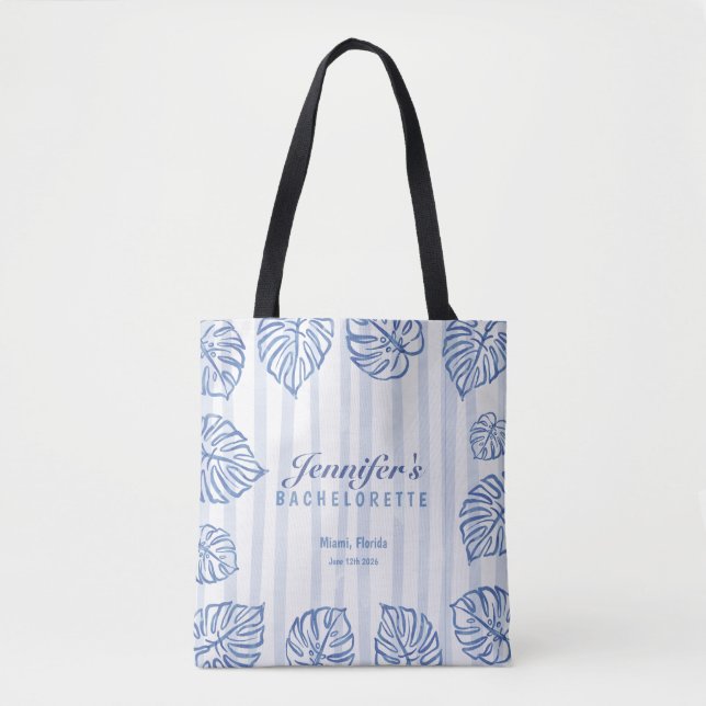 BACHELORETTE pinstripe Beach theme  Tote Bag (Front)