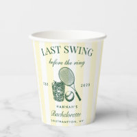 Bachelorette Retro Cocktail Green & Yellow Stripes