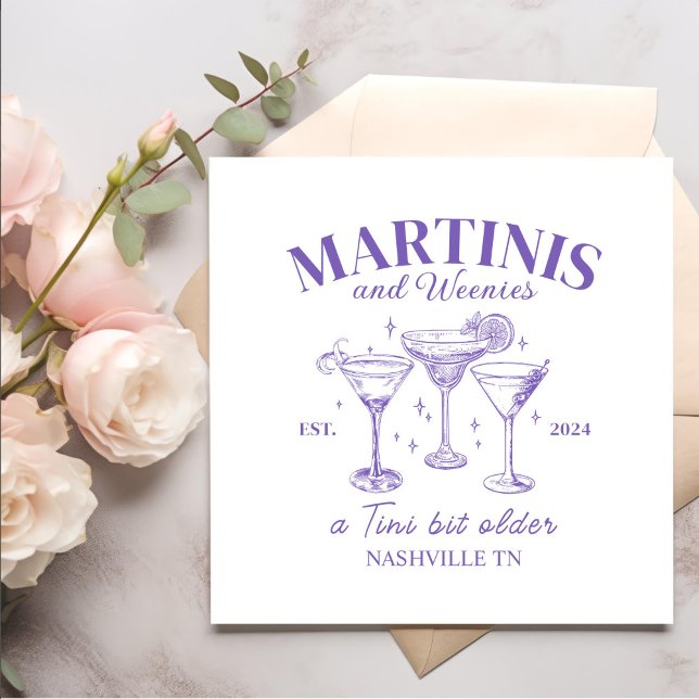 Bachelorette Retro Cocktails Martinis And Weenies Napkin (Creator Uploaded)