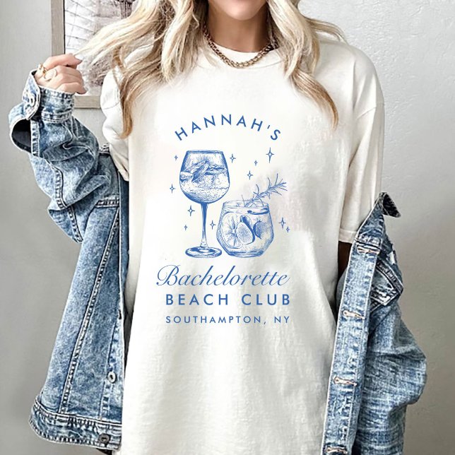 Bachelorette Retro Modern Minimalist Bridesmaid T-Shirt (Creator Uploaded)