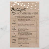 Bachelorette Scavenger Hunt bridal shower game