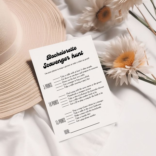 Bachelorette scavenger hunt game, fun bachelorette invitation (Creator Uploaded)