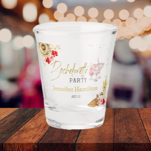 Bachelorette Shot Glasses Boho Palm Cocktail