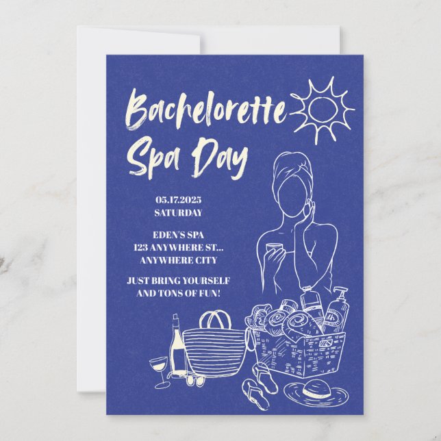 Bachelorette Spa Day Invitation (Front)
