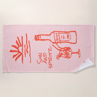 Bachelorette Sun and Spritz Invitation Beach Towel