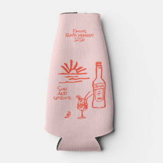 Bachelorette Sun and Spritz Invitation Bottle Cooler