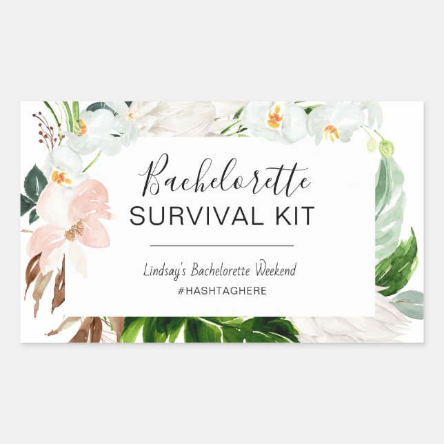 Bachelorette Survival Kit Rectangular Sticker (Front)