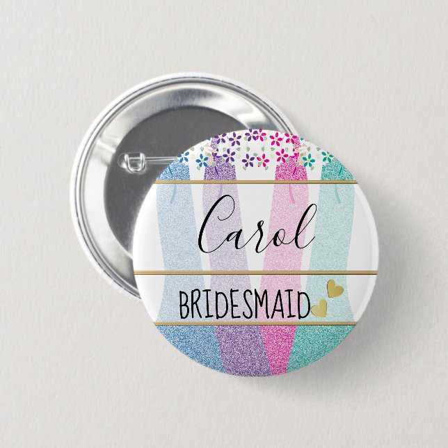 Bachelorette | Team Bride Party 6 Cm Round Badge (Front & Back)