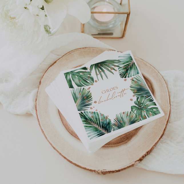 Bachelorette Tropical & Diamond Modern Napkin (Bachelorette Tropical & Diamond Modern Napkins)