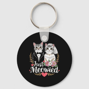 Bachelorette Wedding Party Bride Groom Cats Just M Key Ring