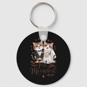 Bachelorette Wedding Party Bride Groom Cats Just M Key Ring