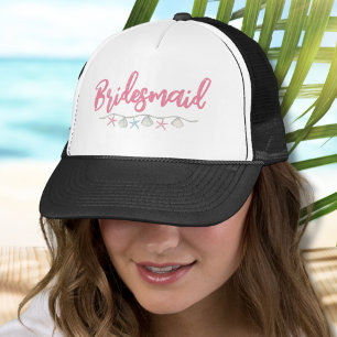 Bachelorette Weekend Beach Pink Bridesmaid Trucker Hat