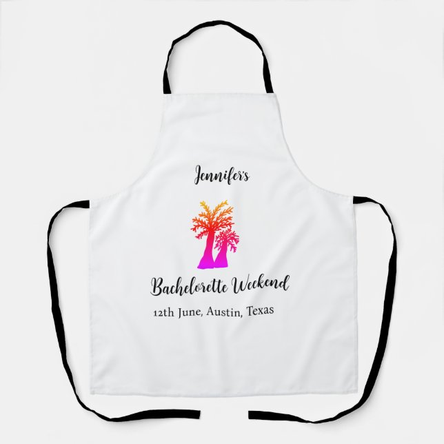Bachelorette weekend coconut tree club add name  apron (Front)