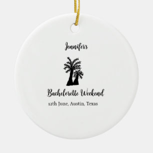 Bachelorette weekend coconut tree club add name ceramic ornament