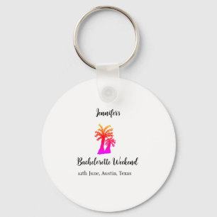 Bachelorette weekend coconut tree club add name  key ring
