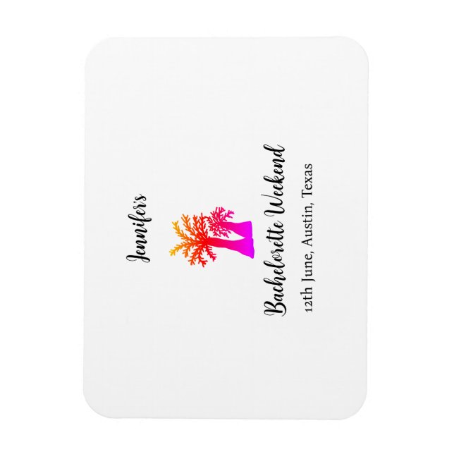 Bachelorette weekend coconut tree club add name  magnet (Vertical)