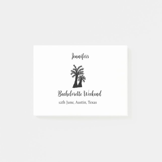 Bachelorette weekend coconut tree club add name  post-it notes (Front)