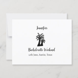 Bachelorette weekend coconut tree club add name postcard
