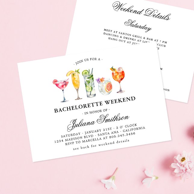 Bachelorette Weekend Drinks + Details Invitation (Creator Uploaded)