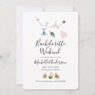 Bachelorette Weekend in Honolulu Hawaii Invitation
